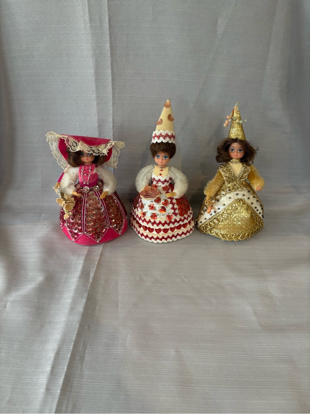 LI’l Missy 70’s Decorative Pink, White & Gold Holiday Doll Trio - Home Accents